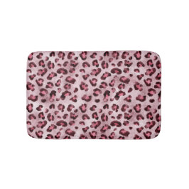 Tapete De Banheiro Arte de impressão de leopardo rosa textura de pelo