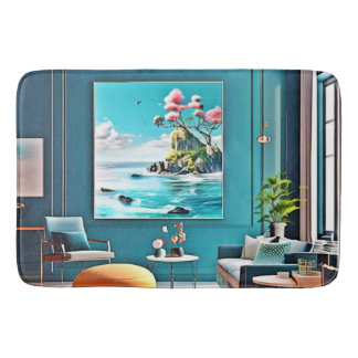 Tapete De Banheiro Arte de Muro do Paraíso Costeiro Surreal para Casa