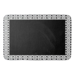 Tapete De Banheiro Arte Deco Bath Mat Preto e Branco