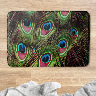 Tapete De Banheiro arte deco tee green turquoise paciock feather