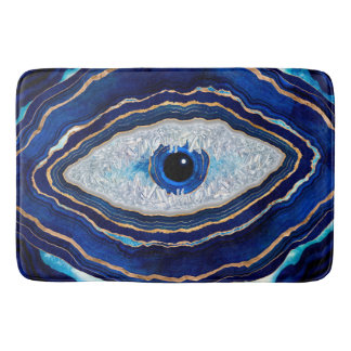 Tapete De Banheiro Arte Digital do Geodo de Agato Azul mau