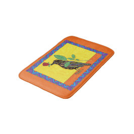 Tapete De Banheiro Arte do mexicano do corvo & da rosa vermelha de