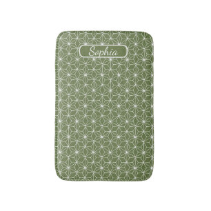 Tapete De Banheiro Arte Elegante em Forma Verde Orgânica para Present