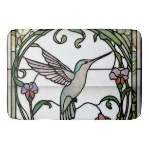 Tapete De Banheiro Arte elegante em vitral art nouveau beija-flor