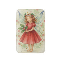 Arte em Aquarela de Fada de Natal Feriado