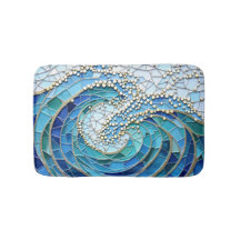 Arte em Mosaico do Mar de Ondas