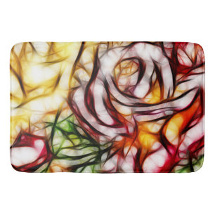 Tapete De Banheiro Arte Floral Abstrata Amarela Luz Rosa Brilho