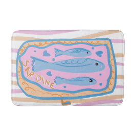 Tapete De Banheiro Arte Fofa de Sardinha