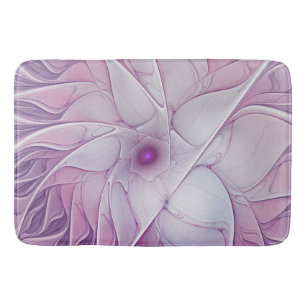 Tapete De Banheiro Arte Fractal Abstrata Moderna Flor Rosa Bonita