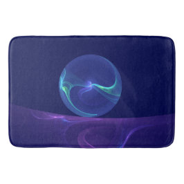 Tapete De Banheiro Arte Fractal Abstrato de Sonho Azul Luminoso