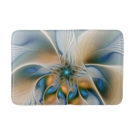 Tapete De Banheiro Arte fractal de fantasia abstrata elevada com azul