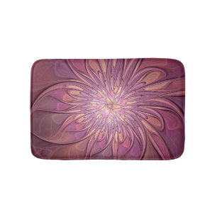 Tapete De Banheiro Arte fractal floral moderna abstrata cores de baga