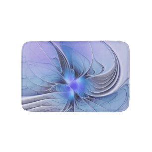 Tapete De Banheiro Arte fractal moderna abstrata azul lavanda