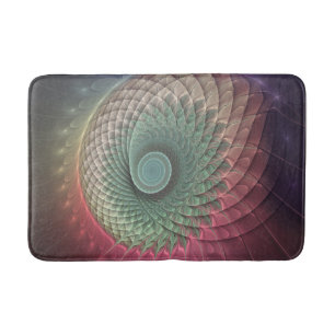 Tapete De Banheiro Arte Fractal Moderna Colorida abstrato Snail