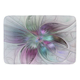 Tapete De Banheiro Arte Fractal Moderna Floral Colorida Abstrato