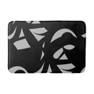 Tapete De Banheiro Arte Moderna Incrível Cinza / Preto