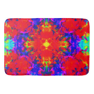 Tapete De Banheiro Arte Padrão de Cores Brilhantes Vibrantes