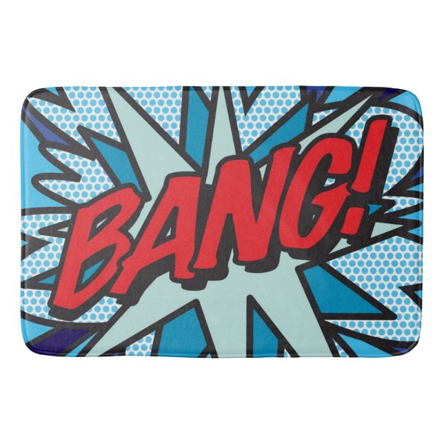 Tapete De Banheiro Arte Pop de Quadrinhos Modernos e Divertidos BANG (Frente)