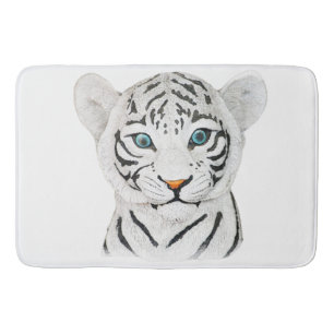 Tapete De Banheiro Arte Tigre Branco fofinho - Arte Fria