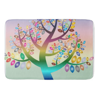 Tapete De Banheiro Árvore Colorida Prismática Decorativa Personalizad