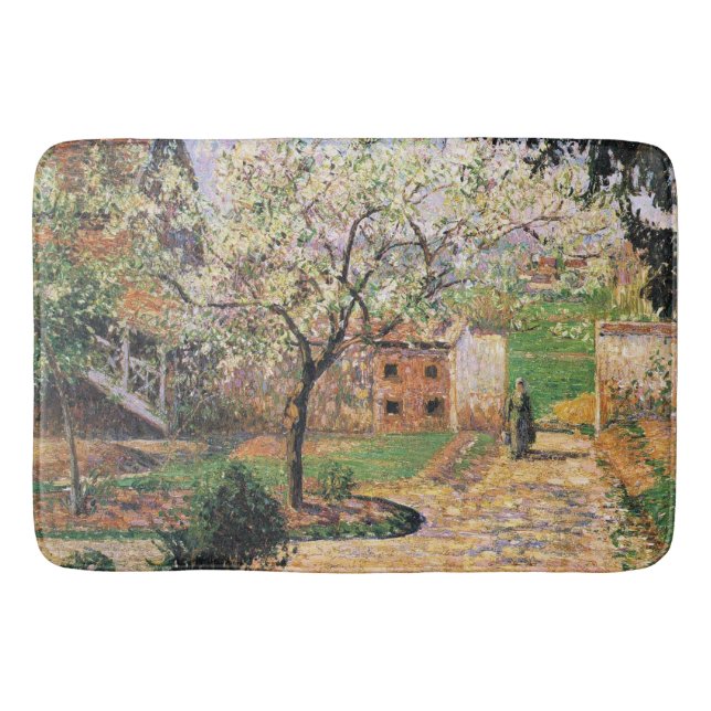 Tapete De Banheiro Árvore de ameixa de flores, Eragny Camille Pissarr (Frente)