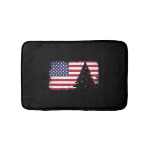Tapete De Banheiro árvore de natal da bandeira americana