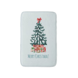 Tapete De Banheiro Árvore de Natal Elegante e Nevada