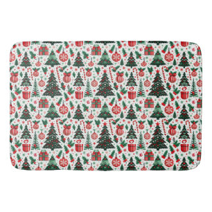 Tapete De Banheiro Árvore de Natal, presentes, cana doce