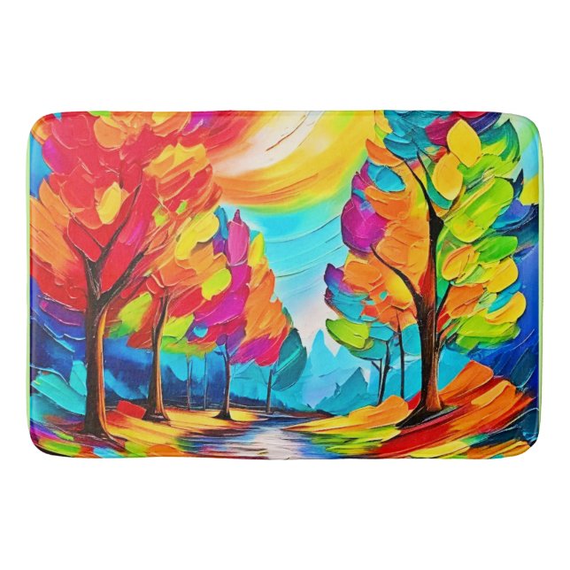 Tapete De Banheiro Árvores Arco-Íris: Floresta Válida (Frente)