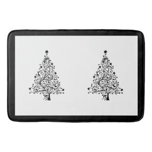 Tapete De Banheiro Árvores de Natal Dual Black and White Minimalíst