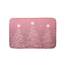 Tapete De Banheiro Árvores de Natal Elegante, Rosa Dourado 