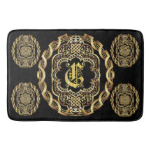 As esteiras de banho do monograma C personalizam a