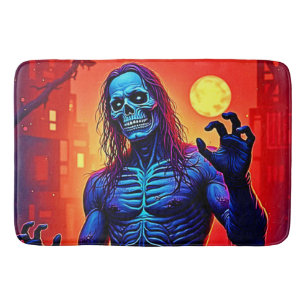 Tapete De Banheiro Assombrando O Demônio Zombie Na Design Da Cidade