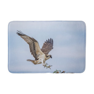 Tapete De Banheiro Aterrissagem de Osprey no ninho