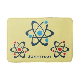 Tapete De Banheiro Átomos vermelhos e azuis - Design de Bath Mat