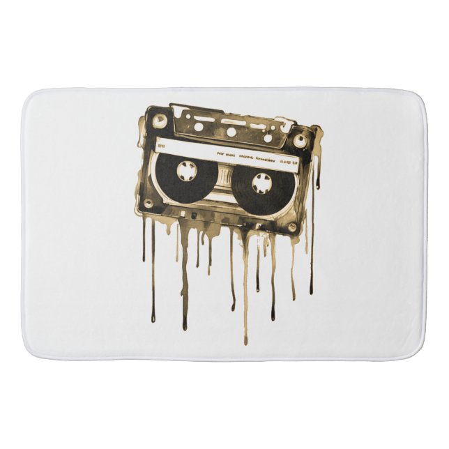 Tapete De Banheiro Audiocassete de Vintage (Frente)