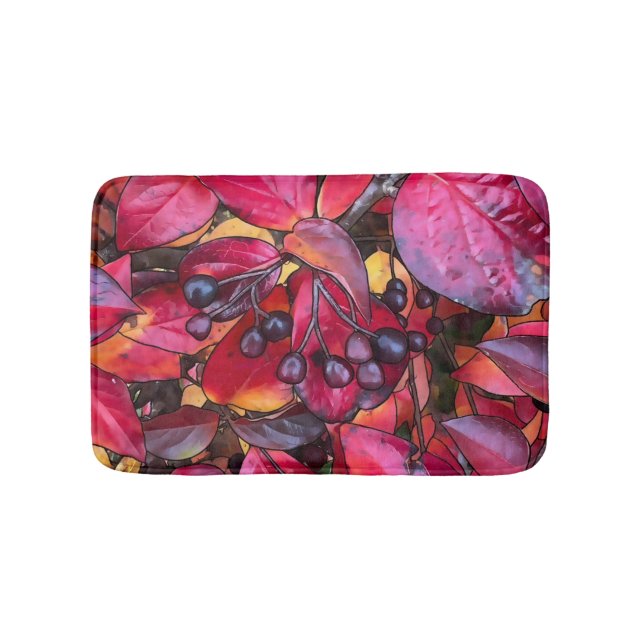 Tapete De Banheiro Autumn Chokecherries - Pequena Matriz Banheira (frente)