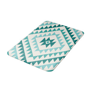 Tapete De Banheiro Aztec Diamond Motif Design Teals & Cream