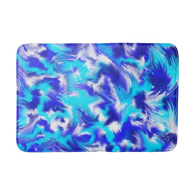 Tapete De Banheiro Azul abstrato (Frente)