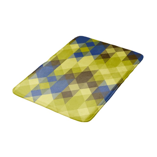 Tapete De Banheiro Azul Amarelo e geométrico bege (Angulado)
