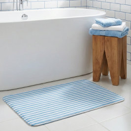 Tapete De Banheiro Azul Caprichoso Faixa Branca Préppy