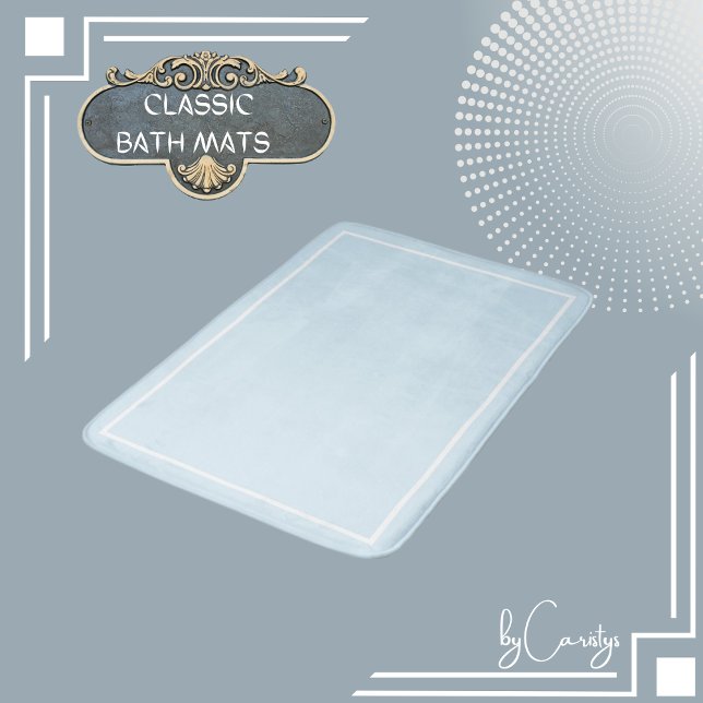 Tapete De Banheiro Azul claro com borda branca (Criador carregado)