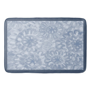 Tapete De Banheiro Azul, Cor Correspondente, Flores de Aquarela Mostr