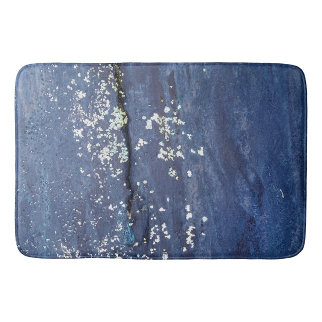 Tapete De Banheiro Azul Desgastado pela Intempérie Abstrato (Frente)