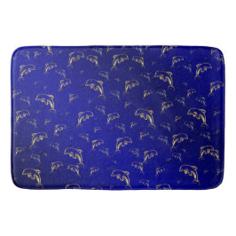 Tapete De Banheiro azul,dourado,azul, dourado, prata, desenho, peixe,