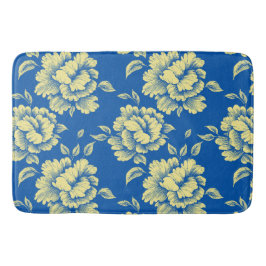 Tapete De Banheiro Azul e Peony Toile Amarelo - Decoração do País Fra