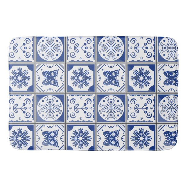 Tapete De Banheiro Azul mediterrâneo (Frente)