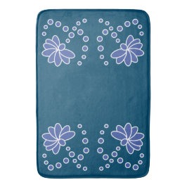 Tapete De Banheiro Azul Oceânico e Flor Moderno Médio