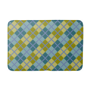 Tapete De Banheiro Azul Oliva Amarelo Roxo Padrão