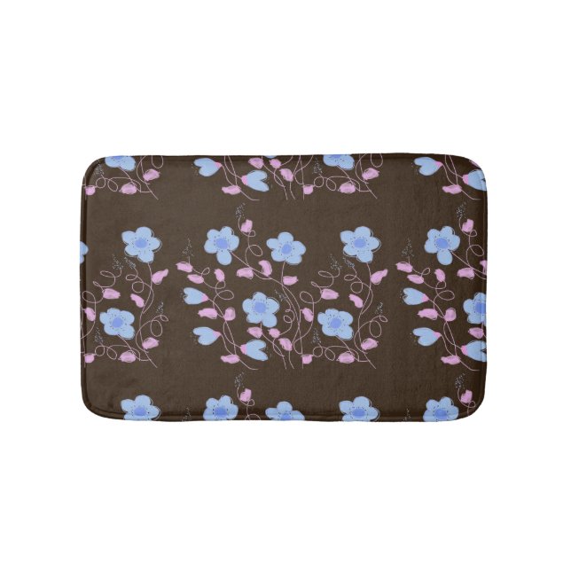Tapete De Banheiro Azul Rosa E Castanho De Chocolate (frente)
